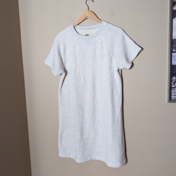 Madewell MWL Airy Terry Sweatshirt Tee Dress Size S, sand color - Picture 2 of 7